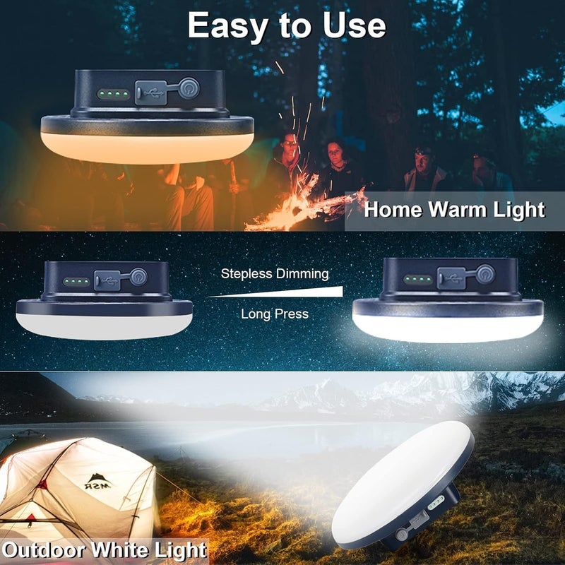 iodoo 16500mAh 3000LM 3000K 6000K Flashlight Portable LED Camping Lantern Rechargeable Light 60W with Magnet IP65 Waterproof Tent Light Power Failure - Image 2